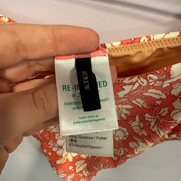 Pink and white floral J.Crew swimsuit bikini set - Picture 3 of 7
